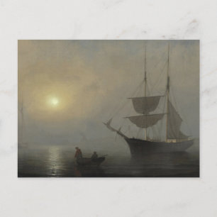 Schip in mist, Gloucester Harbor door Fitz Henry L Briefkaart
