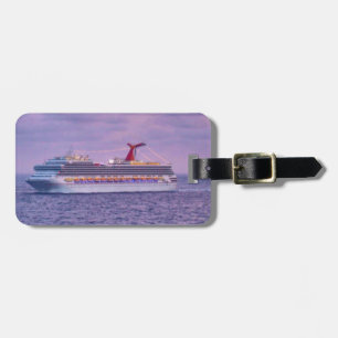 Schip in Paars gepersonaliseerd Bagagelabel