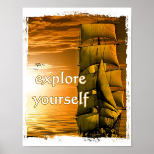 schip inspirerend motivatie reizen poster