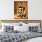 Schip met puma, Chavin Culture, c.90 BC Canvas Afdruk (Insitu (Slaapkamer))