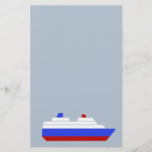 schip met rood en blauw zee briefpapier