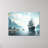 schip op het zee canvas afdruk (Voorkant)