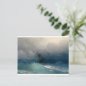 Schip op Stormy Zeeen, Ivan Aivazovsky - Briefkaart (Staand voorkant)