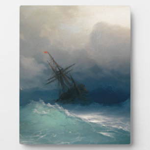 Schip op Stormy Zeeen, Ivan Aivazovsky Fotoplaat