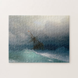 Schip op Stormy Zeeen Ivan Aivazovsky seizoenscape Legpuzzel