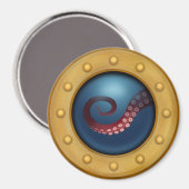 Schip-porthole Octopus Natural History Steampunk Magneet (Voorkant / Achterkant)