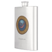 Schip-porthole Octopus vanaf de diepte van het zee Flacon (Links)