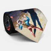 Schip Shock Retro Science Fiction Necktie Stropdas (Opgerold)