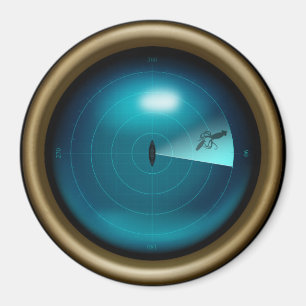 Schip Sonar Giant Squid Kraken Steampunk Nautical Magneet