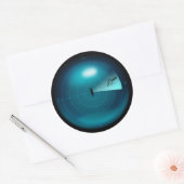 Schip Sonar Screen Kraken Giant Squid Nautical Ronde Sticker (Envelop)