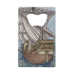 Schip van Columbus'Time' Kredietkaart Flessenopener