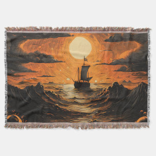 Schip varen in de nacht deken