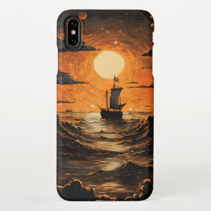 Schip varen in de nacht iPhone XS max hoesje