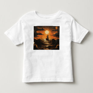 Schip varen in de nacht kinder shirts