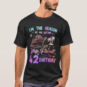 Schip Vierde 42e Verjaardags Cruise 42 Jaar Varend T-shirt