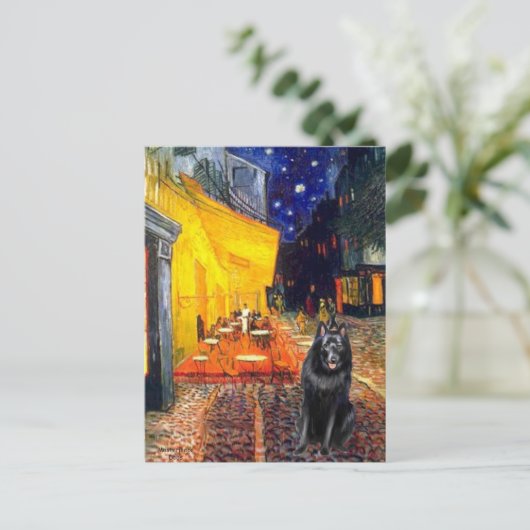 Schipperke 7 - Terras Cafe Briefkaart (Staand voorkant)