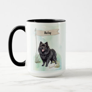Schipperke Aquarel Gepersonaliseerde Hond Mok