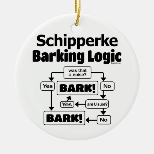 Schipperke Barking Logic Keramisch Ornament (Voorkant)