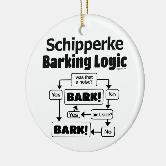 Schipperke Barking Logic Keramisch Ornament (Links)