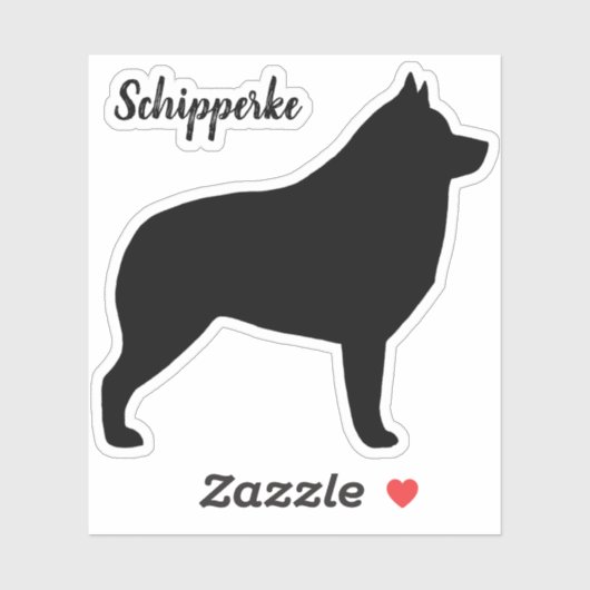 Schipperke Black Dog Silhouette Vinyl Sticker (Feuille)