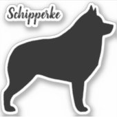 Schipperke Black Dog Silhouette Vinyl Sticker (Devant)