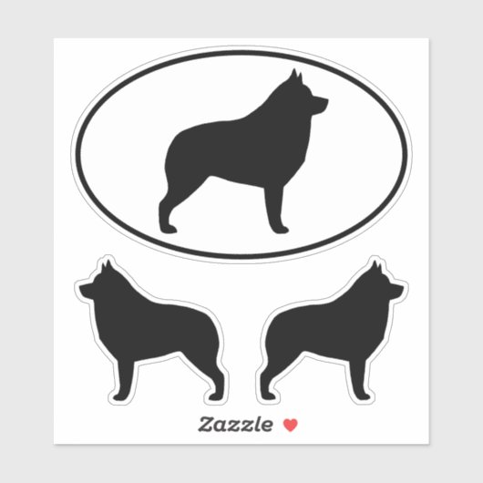 Schipperke Chien Silhouettes Sticker Vinyl Sticker (Feuille)