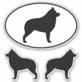 Schipperke Chien Silhouettes Sticker Vinyl Sticker (Devant)