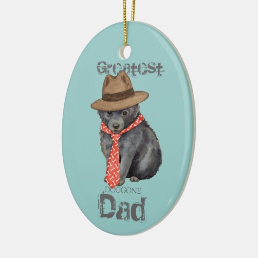 Schipperke Dad Ceramic Ornament (Links)