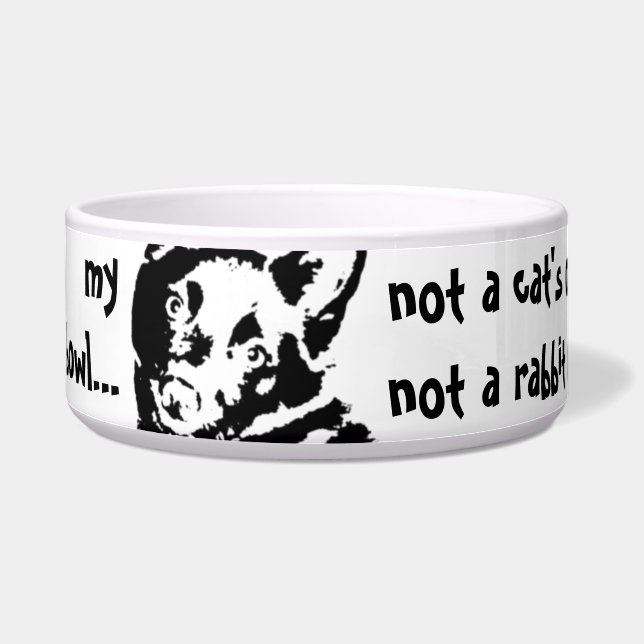 Schipperke Dog Afbeelding Voerbakje (Links)