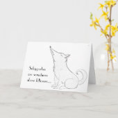 Schipperke Dog Cartoon Kaart (Gele Bloem)