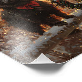 Schipperke Dog Rustic Winter Sunset Foto Afdruk (Hoek)