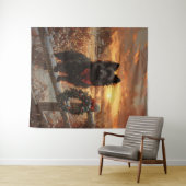 Schipperke Dog Rustic Winter Sunset Wandkleed (In Situ (horizontaal))