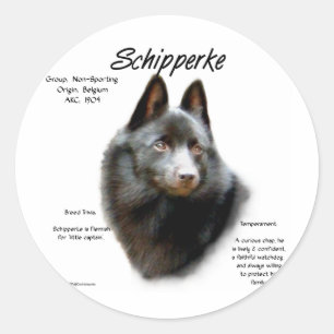 Schipperke Geschiedenis Ontwerp Ronde Sticker