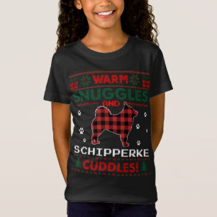 Schipperke Hond Kerstmis Pyjama Lelijke Kerst Zwe T-shirt