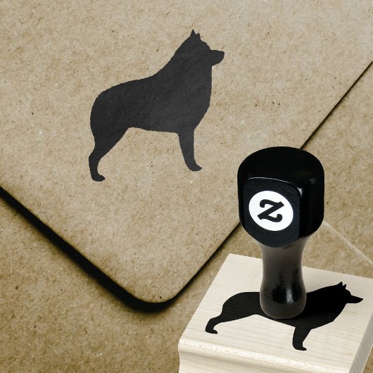 Schipperke Hondenras Silhouet Rubberstempel