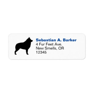 Schipperke Hondenras Silhouette Return Address Etiket