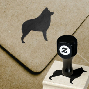 Schipperke Hondenras Silhouette Rubberstempel