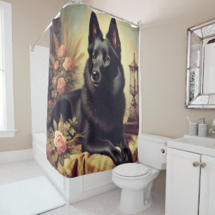 Schipperke Hondenschilderij Douchegordijn