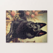 Schipperke Hondenschilderij Legpuzzel (Horizontaal)