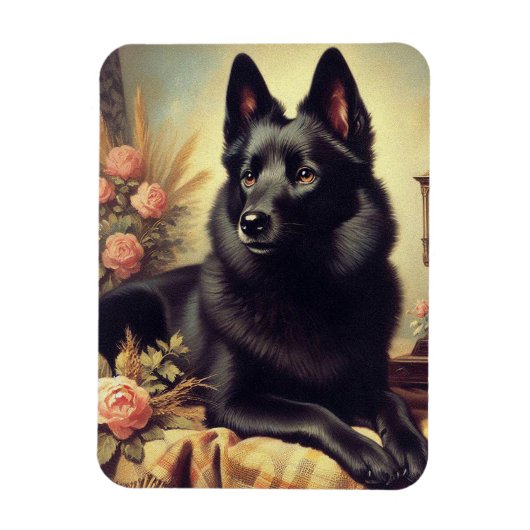  Schipperke Hondenschilderij Magneet (Verticaal)