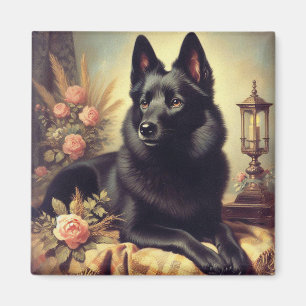 Schipperke Hondenschilderij Magneet