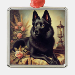  Schipperke Hondenschilderij Metalen Ornament