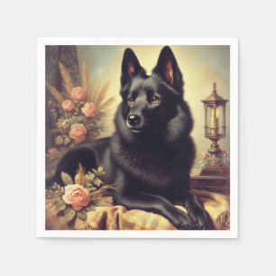 Schipperke Hondenschilderij Servet