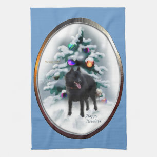 Schipperke Kerstmis Theedoek
