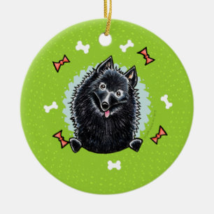 Schipperke Kerstmis Wreath Keramisch Ornament