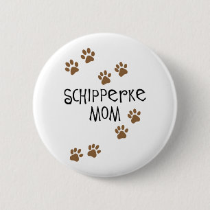 Schipperke mama ronde button 5,7 cm