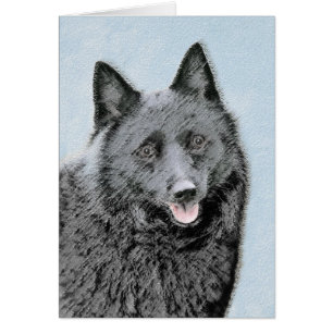 Schipperke Painting - Cute Original Dog Art