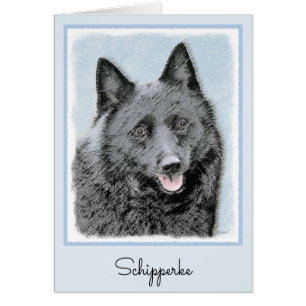 Schipperke Painting - Cute Original Dog Art