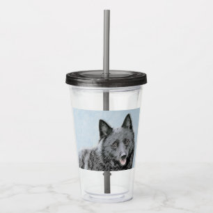 Schipperke Painting - Cute Original Dog Art Acryl Drinkbeker