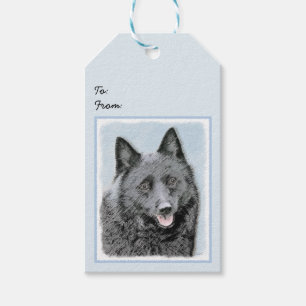 Schipperke Painting - Cute Original Dog Art Cadeaulabel